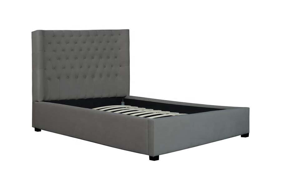 Letto con testiera a 1500 bottoni. Letto in tessuto. Letto imbottito
