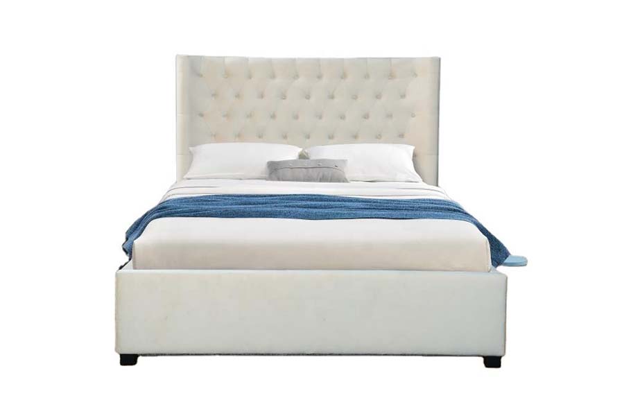 Letto con testiera a 1500 bottoni. Letto in tessuto. Letto imbottito