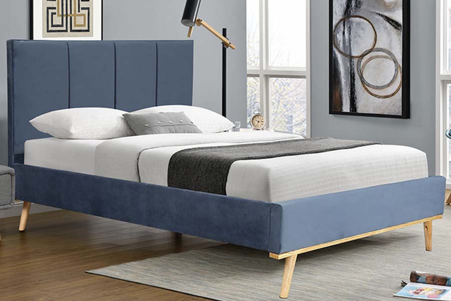 1495 Letto matrimoniale in tessuto Letto imbottito con struttura resistente
