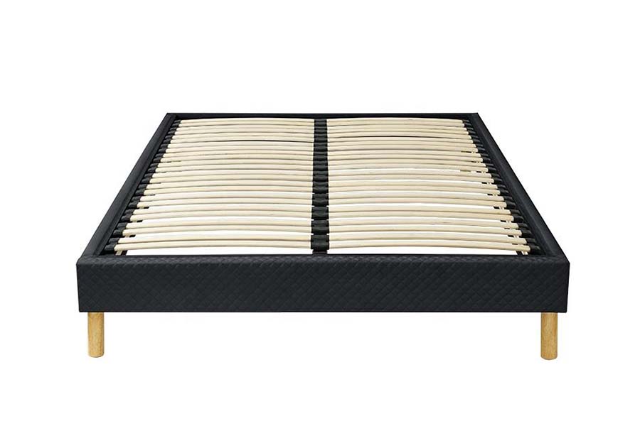 1469 Letto alto con letto imbottito in tessuto PU