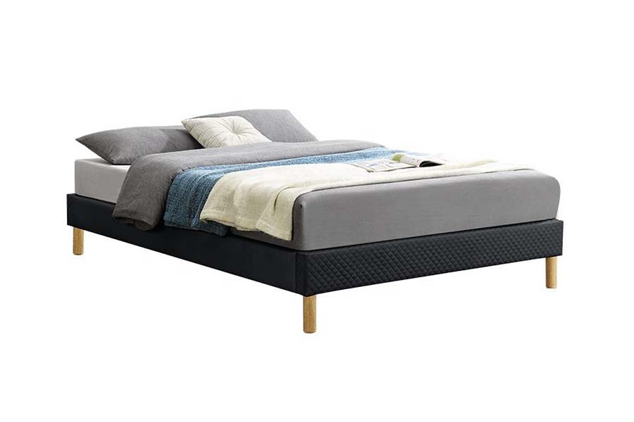 1469 Letto alto con letto imbottito in tessuto PU