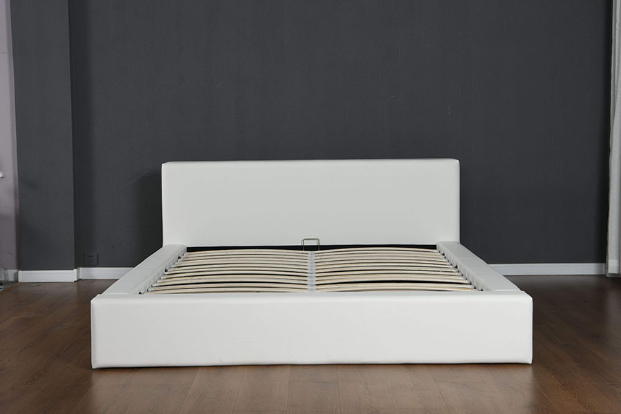 4246 Struttura letto contenitore scandinavo minimalista in ecopelle