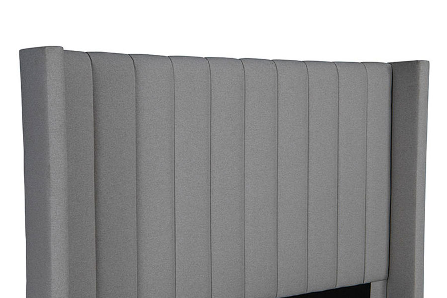 4242 Letto imbottito con contenitore rialzabile in tessuto di lino