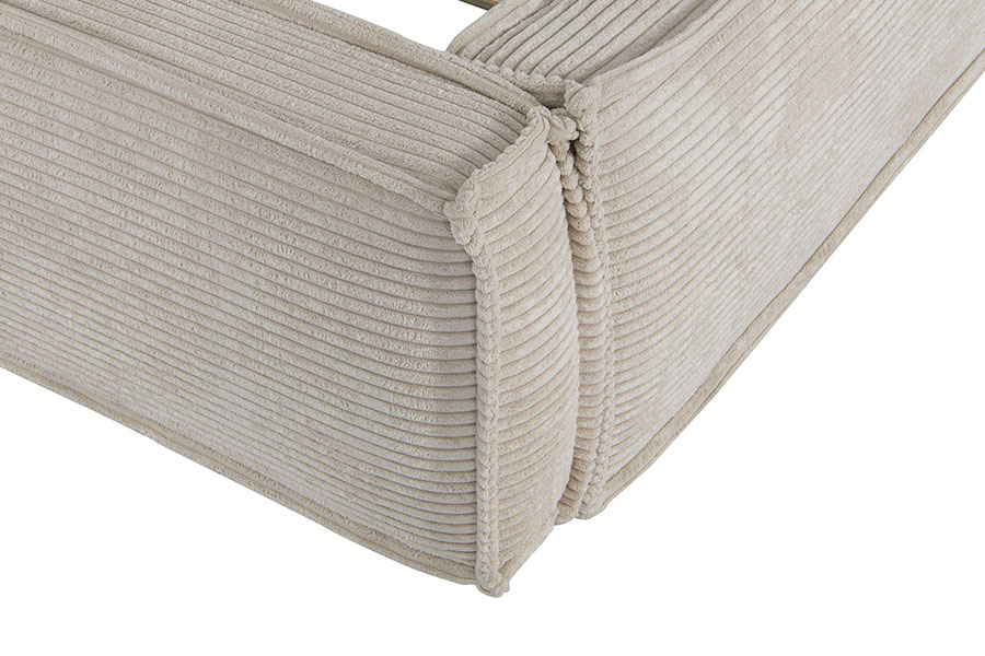 4213 Letto imbottito in tessuto di velluto a coste dal design Tofu