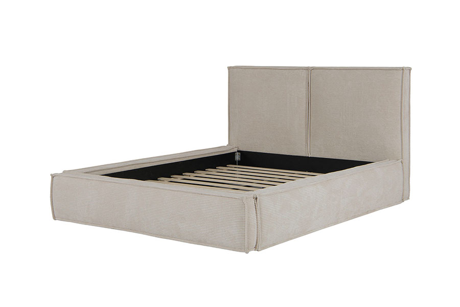 4213 Letto imbottito in tessuto di velluto a coste dal design Tofu