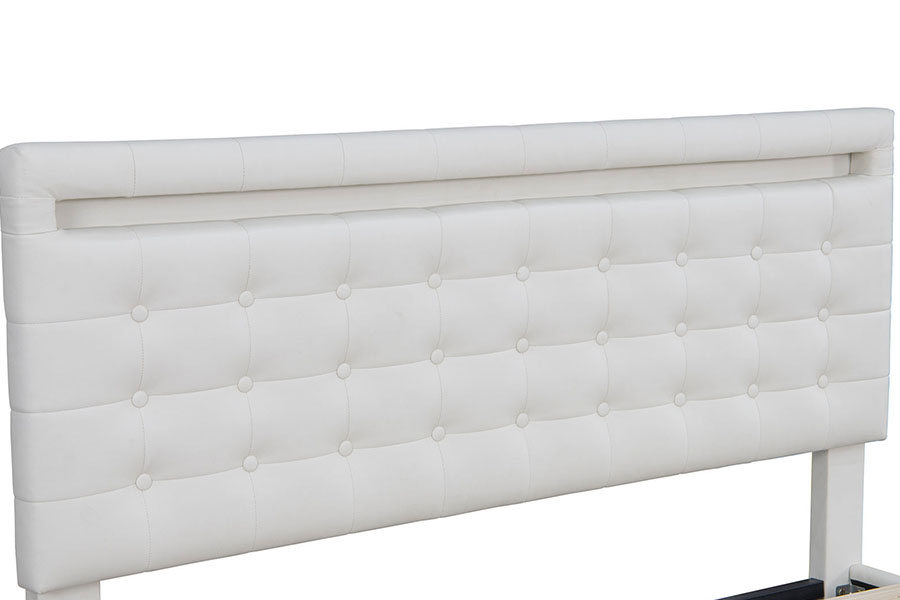 4209 Telaio letto imbottito a LED regolabile king-size