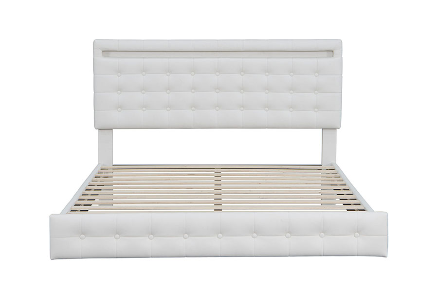 4209 Telaio letto imbottito a LED regolabile king-size