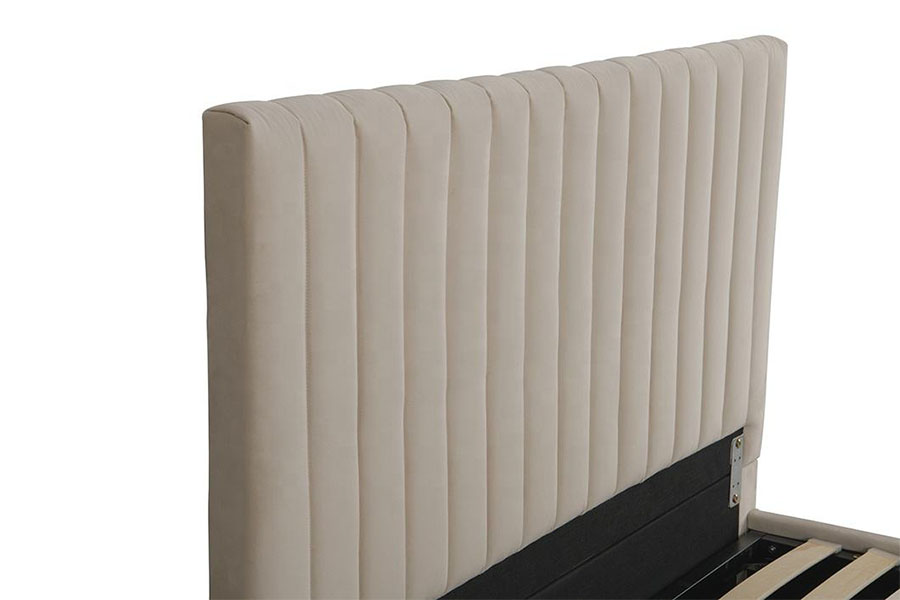4088 Struttura letto contenitore ottomana in velluto chiaro di lusso
