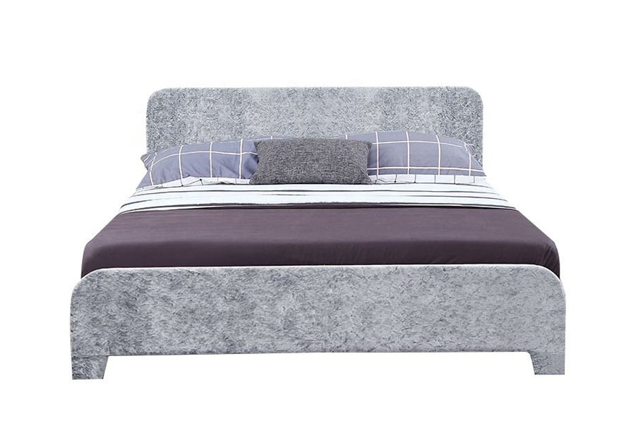 1142-3 Letto imbottito moderno in tessuto di lino con confezione unica