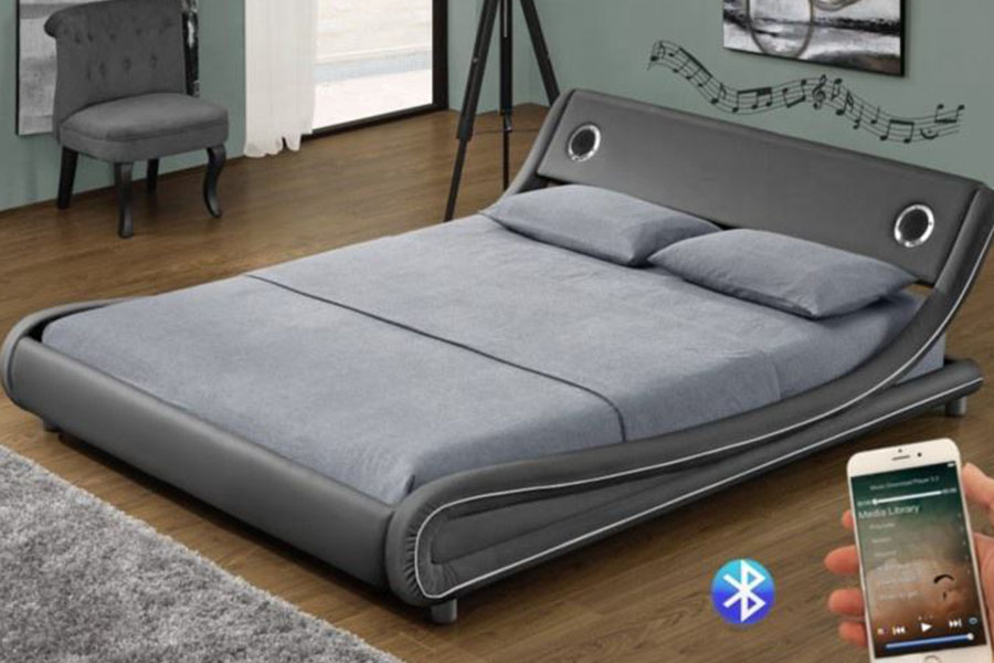 1140S Altoparlante musicale con ascensore a gas Struttura letto in pelle sintetica