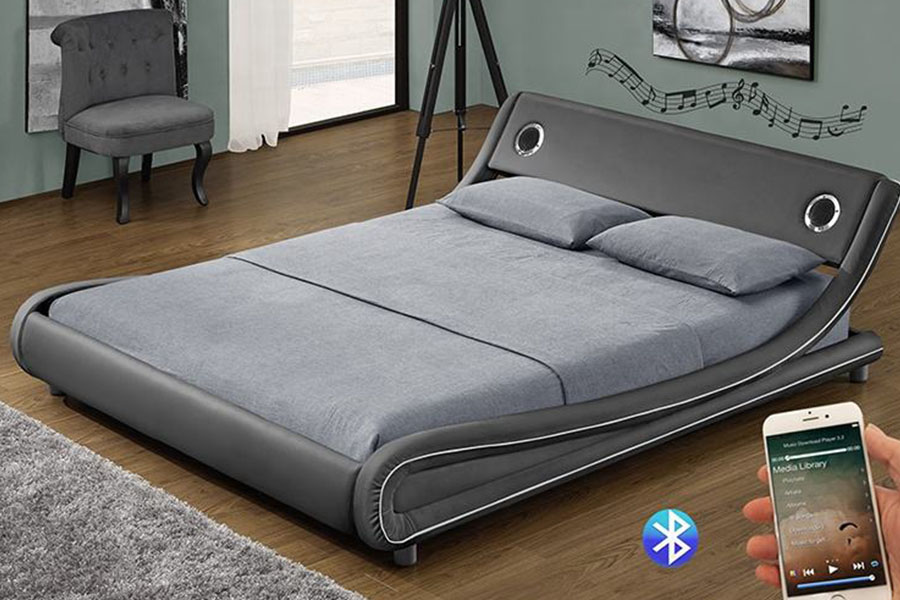 1140S Altoparlante musicale con ascensore a gas Struttura letto in pelle sintetica