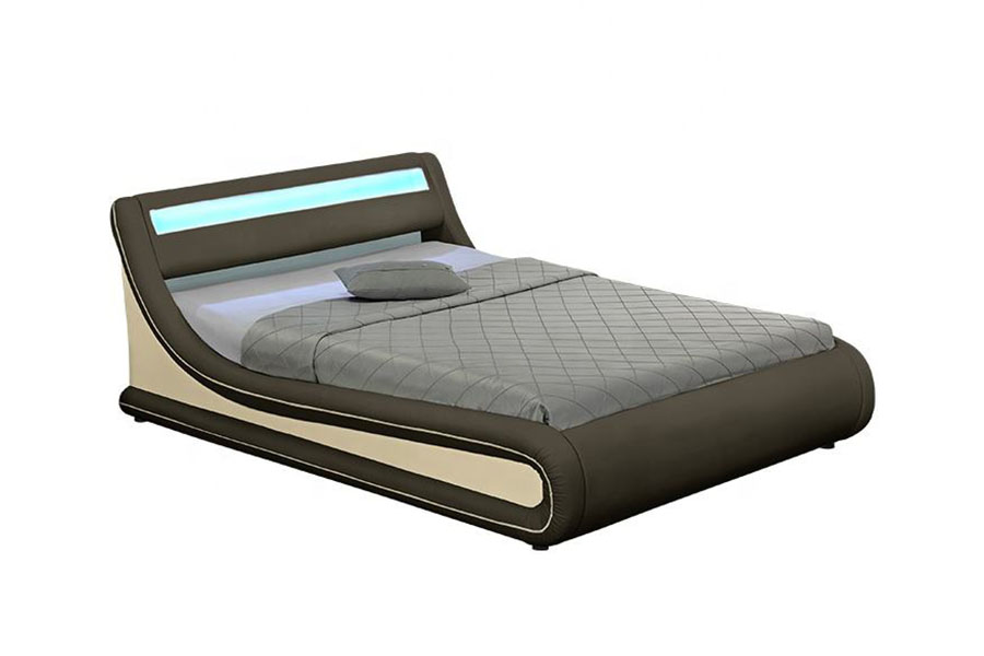 1138G Ottoman King LED Struttura letto imbottita in pelle PU