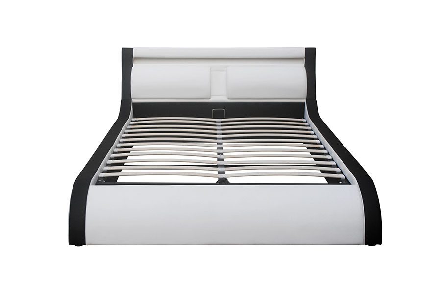1175-1G Cuscino morbido letto in pelle PU con sollevamento a gas a LED