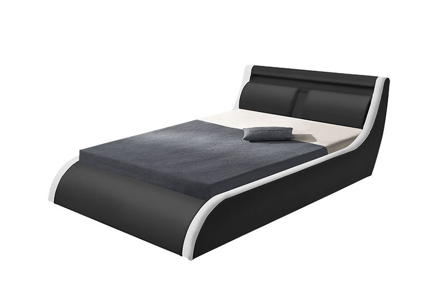 1175-1G Cuscino morbido letto in pelle PU con sollevamento a gas a LED