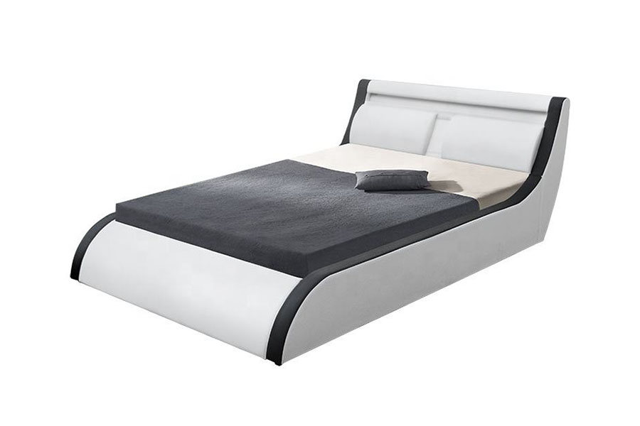 1175-1G Cuscino morbido letto in pelle PU con sollevamento a gas a LED