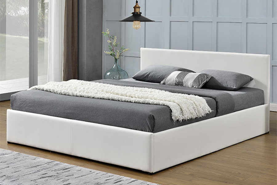 1166G King Ottoman Gas Lift Struttura letto contenitore in velluto PU