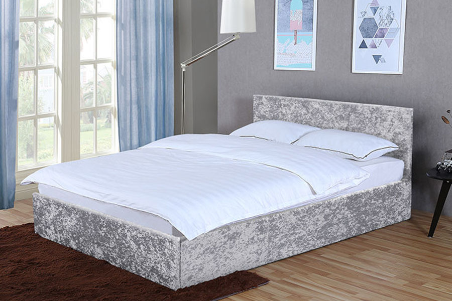 1166G King Ottoman Gas Lift Struttura letto contenitore in velluto PU