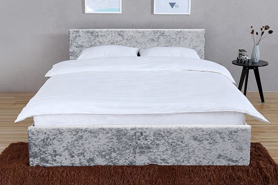 1166G King Ottoman Gas Lift Struttura letto contenitore in velluto PU
