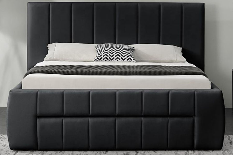1238D Struttura letto imbottita king size europea con cassetto e contenitore in pelle PU