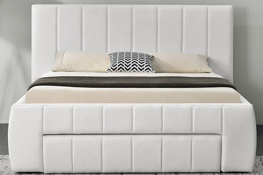 1238D Struttura letto imbottita king size europea con cassetto e contenitore in pelle PU