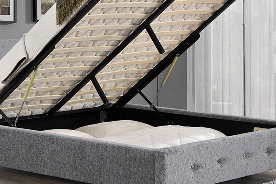 1191G Struttura letto contenitore imbottito king-size ottomano in tessuto