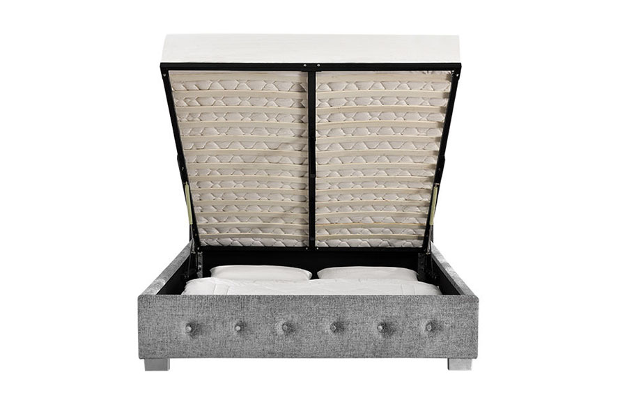 1191G Struttura letto contenitore imbottito king-size ottomano in tessuto