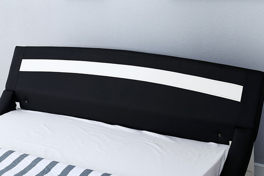 1188-1-2B Struttura letto imbottita moderna a LED in pelle PU