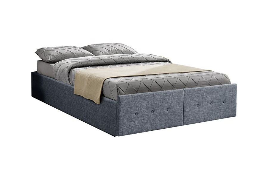 1326DG Struttura letto imbottita con cassetto portaoggetti Queen in tessuto stile pannello con sollevamento a gas