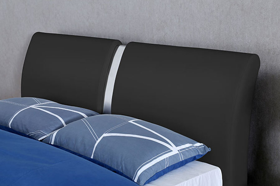 1285G Struttura letto imbottita con contenitore per camera da letto in ecopelle multi-dimensione