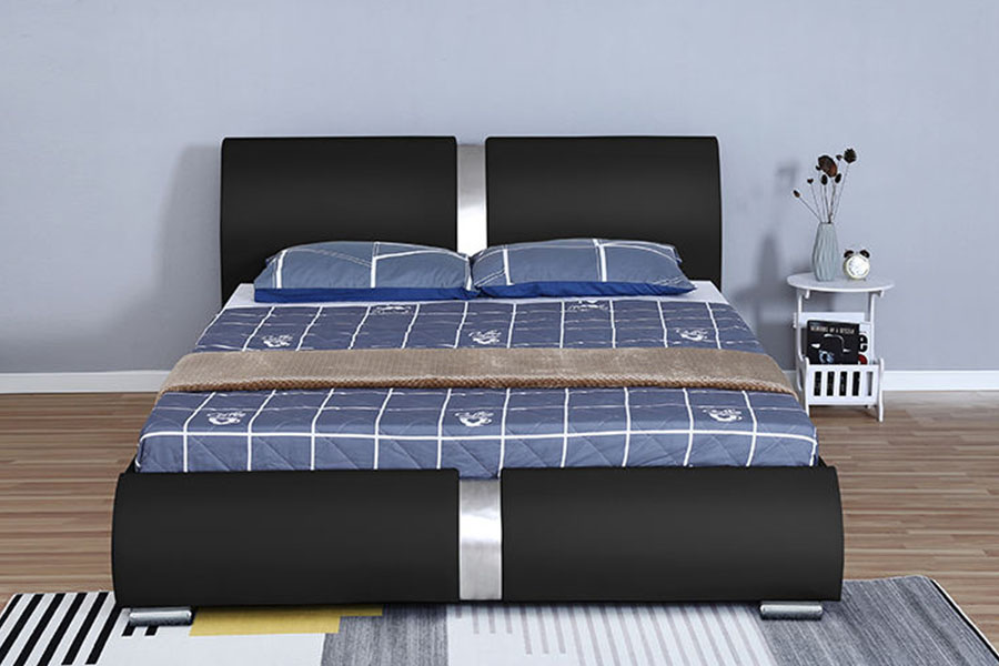1285G Struttura letto imbottita con contenitore per camera da letto in ecopelle multi-dimensione