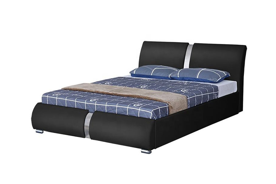 1285G Struttura letto imbottita con contenitore per camera da letto in ecopelle multi-dimensione