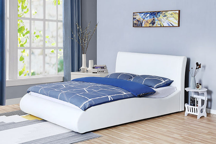 Struttura letto contenitore per camera da letto con testiera morbida in ecopelle con sollevamento a gas 1280G