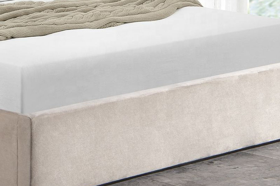 Struttura letto contenitore imbottita doppia ottomana con testiera in velluto 1250G