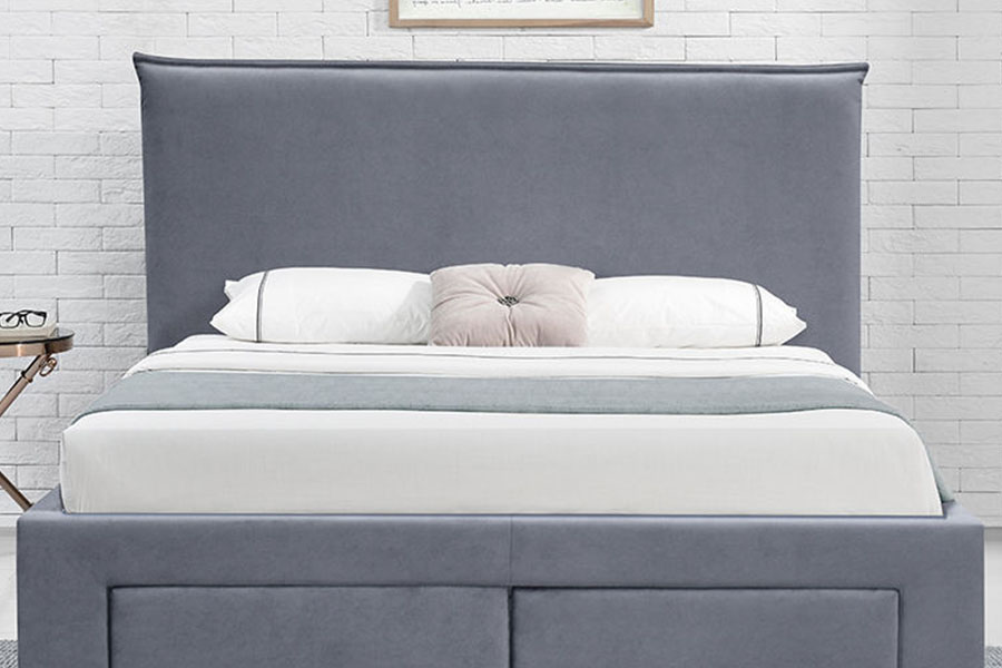 1243D Struttura letto contenitore Queen con base a cassetto in pelle PU senza molle