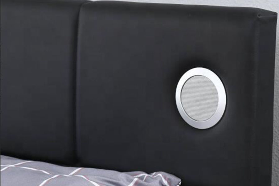 1239-1GS Struttura del letto contenitore con sollevamento a gas con altoparlante musicale a LED in pelle PU
